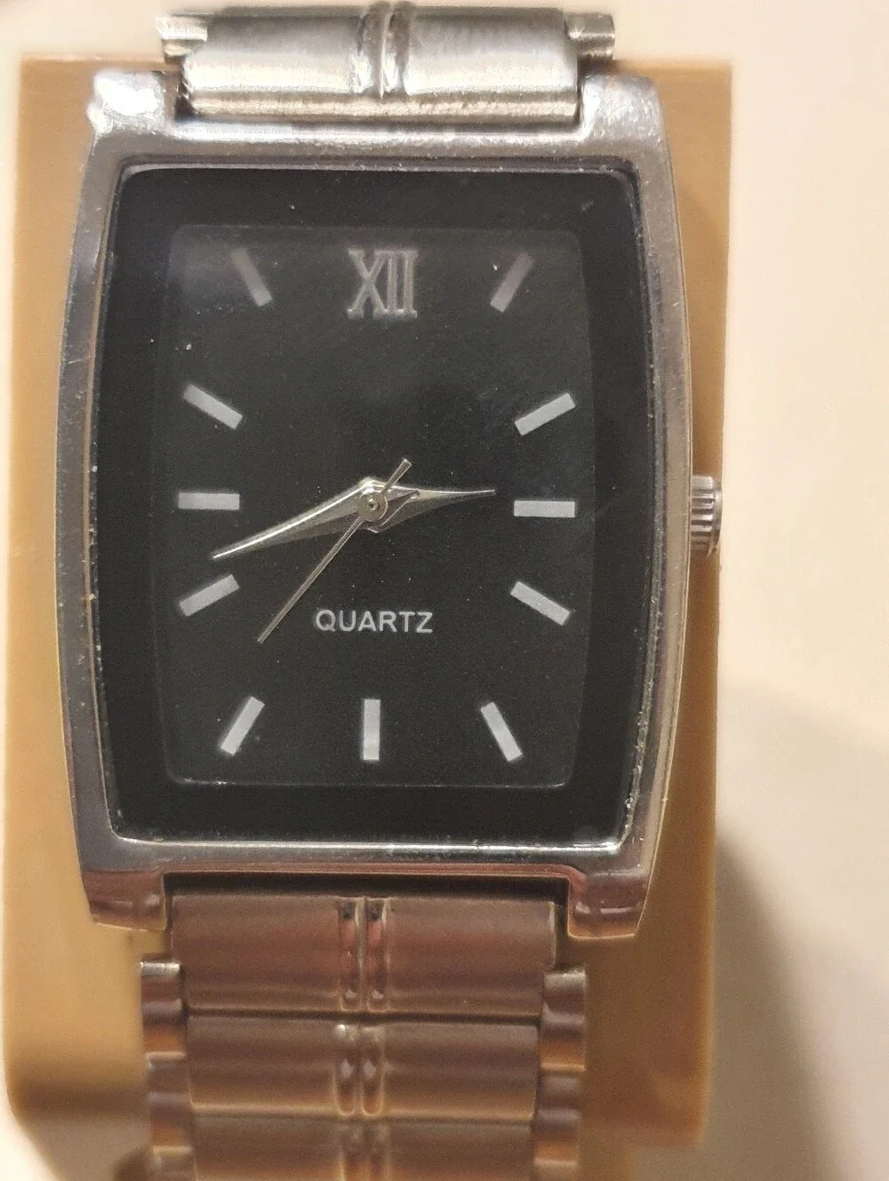 10/$20 Silver/Black Stainless Steel Men's Watch